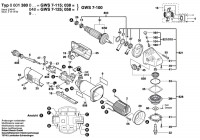 Bosch 0 601 380 003 Gws 7-115 Angle Grinder 230 V / Eu Spare Parts